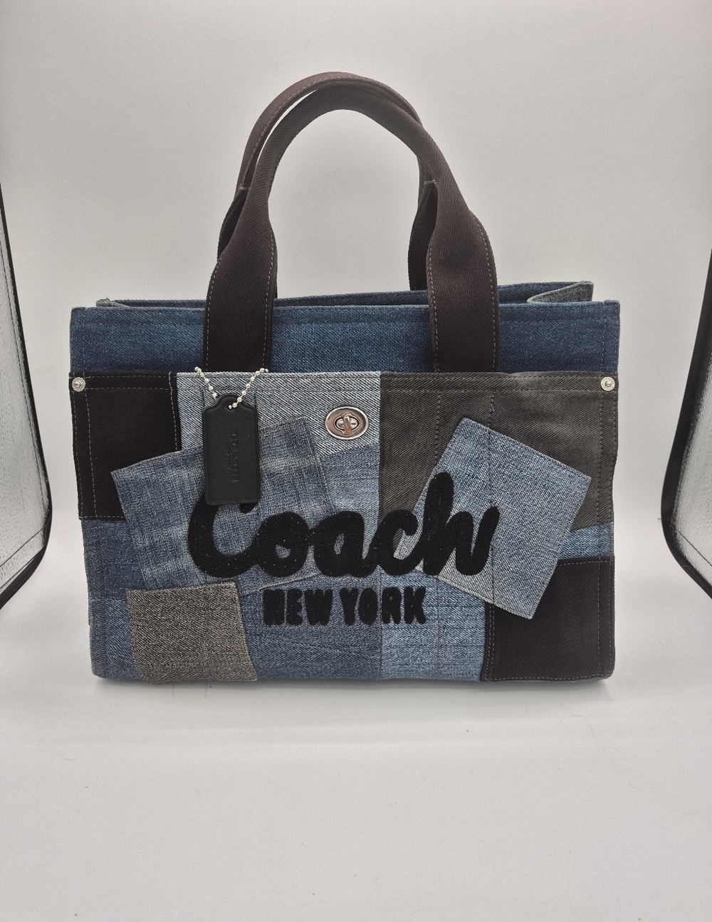 Coach Medium Patchwork Denium Cargo Tote/crossbody Bag